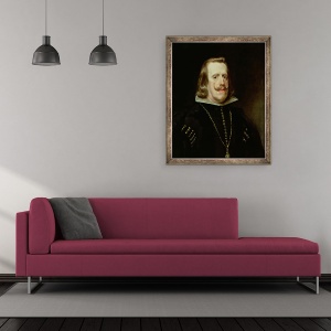 Tablou inramat - Diego Rodriguez de Silva y Velazquez - Filip al IV-lea 1605-65 al Spaniei, 50 x 60 cm - Img 2