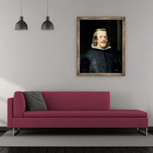 Tablou inramat - Diego Rodriguez de Silva y Velazquez - Portretul lui Filip IV 1605-65 in rochie de curte, 50 x 60 cm - Img 2