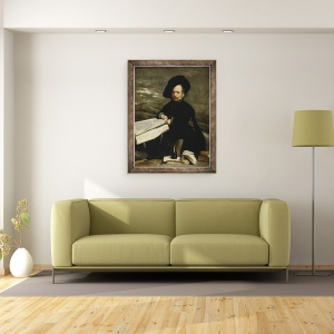 Tablou inramat - Diego Rodriguez de Silva y Velazquez - Portretul bufonului Diego de Acedo, numit el Primo, 60 x 80 cm - Img 2