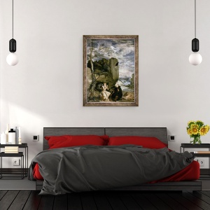 Tablou inramat - Diego Rodriguez de Silva y Velazquez - Sfantul Anton Abatele si Sfantul Pavel Pustnic, 70 x 90 cm - Img 3