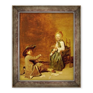 Tablou inramat - Dirck Hals - Carti de joc copii, 70 x 85 cm