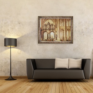 Tablou inramat - Dirck van Delen - Interiorul unei biserici, 60 x 80 cm - Img 2