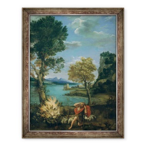 Tablou inramat - Domenichino - Peisaj cu Moise si Arderea Bush, 60 x 80 cm