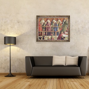 Tablou inramat - Domenico Ghirlandaio - Aprobarea Ordinului de catre Papa Honorius III, 60 x 80 cm - Img 2