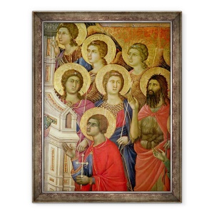 Tablou inramat - Duccio di Buoninsegna - Maesta, Detaliile Sfintilor, inclusiv Sfantul Ioan Botezatorul, 60 x 80 cm