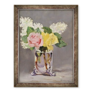 Tablou inramat - Edouard Manet - Liliac si Trandafiri, 70 x 90 cm