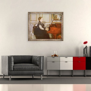 Tablou inramat - Edouard Manet - Madame Manet la pian, 50 x 60 cm - Img 2
