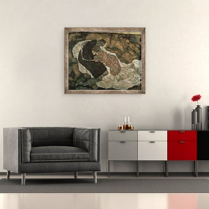 Tablou inramat - Egon Schiele - Moartea si Fecioara, 50 x 60 cm - Img 2