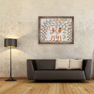 Tablou inramat - Egyptian 18th Dynasty - Culegerea strugurilor, din mormantul lui Nakht, 60 x 80 cm - Img 2