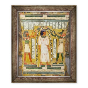 Tablou inramat - Egyptian 18th Dynasty - Libatia mortilor, detaliu din interiorul sarcofagului lui Amenemipet, un preot al cultului lui Amenophis Amenhotep I, 70 x 85 cm