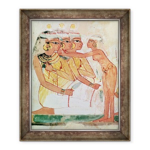 Tablou inramat - Egyptian 18th Dynasty - Toaleta Femeilor, din mormantul lui Nakht, Noul Regat, 70 x 85 cm
