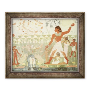 Tablou inramat - Egyptian 18th Dynasty - Vanatoare si pescuit, de la mormantul de la Nakht, 50 x 60 cm
