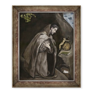Tablou inramat - El Greco - Sfantul Francisc ingenuncheat in meditatie, 70 x 85 cm