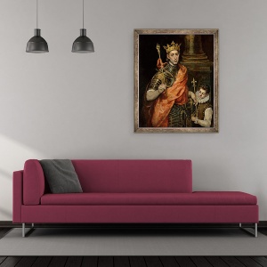 Tablou inramat - El Greco - St Louis 1215-70 si pagina sa, 50 x 60 cm - Img 2