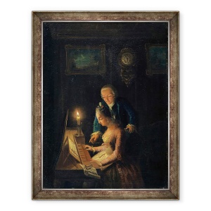 Tablou inramat - Emanuel Handmann - Lectia de muzica, 60 x 80 cm