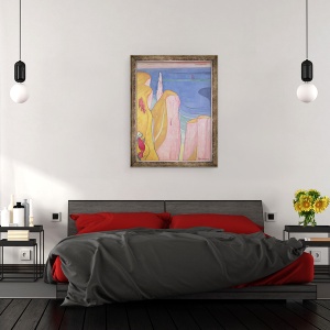 Tablou inramat - Emile Bernard - Stancile din Yport, 70 x 90 cm - Img 3