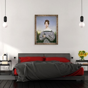 Tablou inramat - Emile Jean Horace Vernet - Portret De Louise Vernet 1814-45 Fiica Artistului, 70 x 90 cm - Img 3