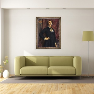 Tablou inramat - Emile Levy - Portret De Jules Barbey dAurevilly 1808-89 1881, 60 x 80 cm - Img 2