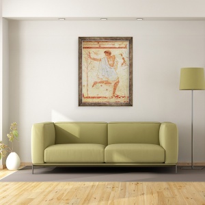 Tablou inramat - Etruscan - Dansator intr-o tunica albastra din mormantul Tricliniumului, 60 x 80 cm - Img 2