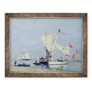 Tablou inramat - Eugene Louis Boudin - Barci cu vele, 70 x 90 cm