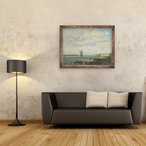 Tablou inramat - Eugene Louis Boudin - Coasta Bretaniei, 60 x 80 cm - Img 2