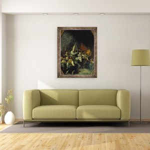 Tablou inramat - Eugenio Lucas Velazquez - Blestemat de Inchizitie, 60 x 80 cm - Img 2