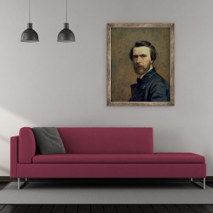 Tablou inramat - Fedor Andreevich Bronnikov - Autoportret, 50 x 60 cm - Img 2