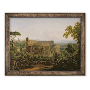 Tablou inramat - Fedor Mikhailovich Matveev - Vedere spre Colosseum din Dealul Palatin, Roma, 70 x 90 cm