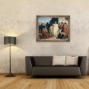 Tablou inramat - Felix-Joseph Barrias - Ungerea lui David de catre Samuel, 60 x 80 cm - Img 2