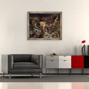 Tablou inramat - Ferdinand Victor Eugene Delacroix - Batalia de la Taillebourg, 21 iulie 1242, 70 x 85 cm - Img 2
