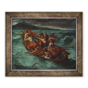 Tablou inramat - Ferdinand Victor Eugene Delacroix - Hristos a adormit in timpul furtunii, 70 x 85 cm