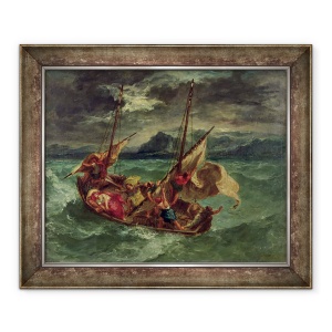 Tablou inramat - Ferdinand Victor Eugene Delacroix - Hristos pe Marea Galileii, 50 x 60 cm