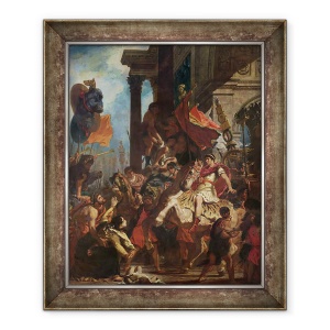 Tablou inramat - Ferdinand Victor Eugene Delacroix - Justitia lui Traian 53-117 1840, 70 x 85 cm