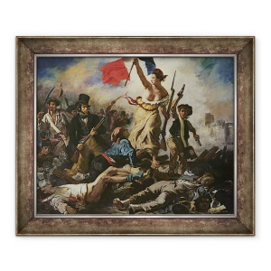 Tablou inramat - Ferdinand Victor Eugene Delacroix - Libertate Conducerea Poporului, 28 iulie 1830, 70 x 85 cm