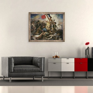 Tablou inramat - Ferdinand Victor Eugene Delacroix - Libertate Conducerea Poporului, 28 iulie 1830, 70 x 85 cm - Img 2