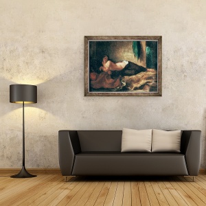 Tablou inramat - Ferdinand Victor Eugene Delacroix - Odalisque, 60 x 80 cm - Img 2
