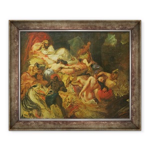 Tablou inramat - Ferdinand Victor Eugene Delacroix - Studiu pentru moartea lui Sardanapalus, 50 x 60 cm