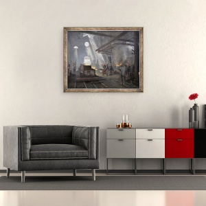 Tablou inramat - Fernand Cormon - O Forja, 50 x 60 cm - Img 2