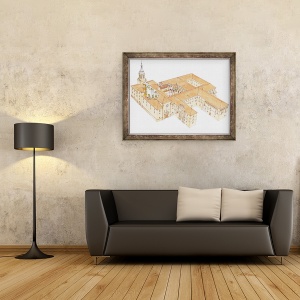 Tablou inramat - Fernando Aznar Cenamor - Manastirea San Millan de la Cogolla. La Rioja, 70 x 90 cm - Img 2