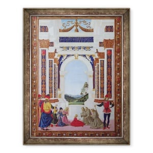 Tablou inramat - Fiorenzo di Lorenzo - Sfantul Bernardino din Siena 1380-1444 resuscitand o fata tanara inecata intr-o fantana, 60 x 80 cm