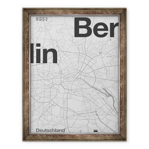 Tablou inramat - Florent Bodart - Berlin Minimal Map, 60 x 80 cm