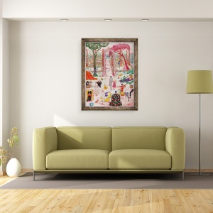 Tablou inramat - Florine Stettheimer - Duminica dupa-amiaza in tara, 70 x 90 cm - Img 2