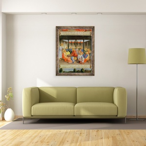 Tablou inramat - Fra Angelico - Spalarea picioarelor, detaliu din panoul trei al Trezoreriei de Argint din Santissima Annunziata, 60 x 80 cm - Img 2