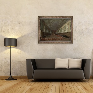 Tablou inramat - Francesco Guardi - Papa Pius al VI-lea Coborand tronul, 70 x 90 cm - Img 2