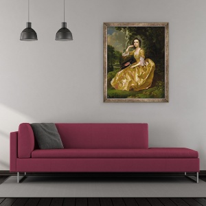 Tablou inramat - Francis Hayman - Doamna Mary Chauncey, 50 x 60 cm - Img 2