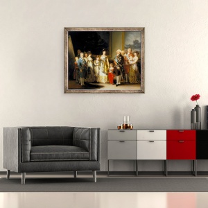 Tablou inramat - Francisco Jose de Goya y Lucientes - Regele si regina Spaniei, Carol al IV-lea si Maria Luisa, impreuna cu familia lor, 50 x 60 cm - Img 2