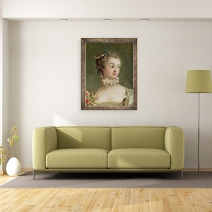 Tablou inramat - Francois Boucher - Madame de Pompadour 1721-64 ulei pe panza, 60 x 80 cm - Img 2