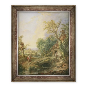 Tablou inramat - Francois Boucher - Peisaj cu un pustnic, 50 x 60 cm