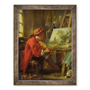 Tablou inramat - Francois Boucher - Pictorul in studioul sau, 70 x 90 cm