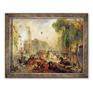 Tablou inramat - Francois Gabriel Guillaume Lepaulle - Tentativa de asasinat asupra regelui Ludovic Filip 1773-1850 de Giuseppe Fieschi 1790-1836 Boulevard du Temple, 70 x 90 cm